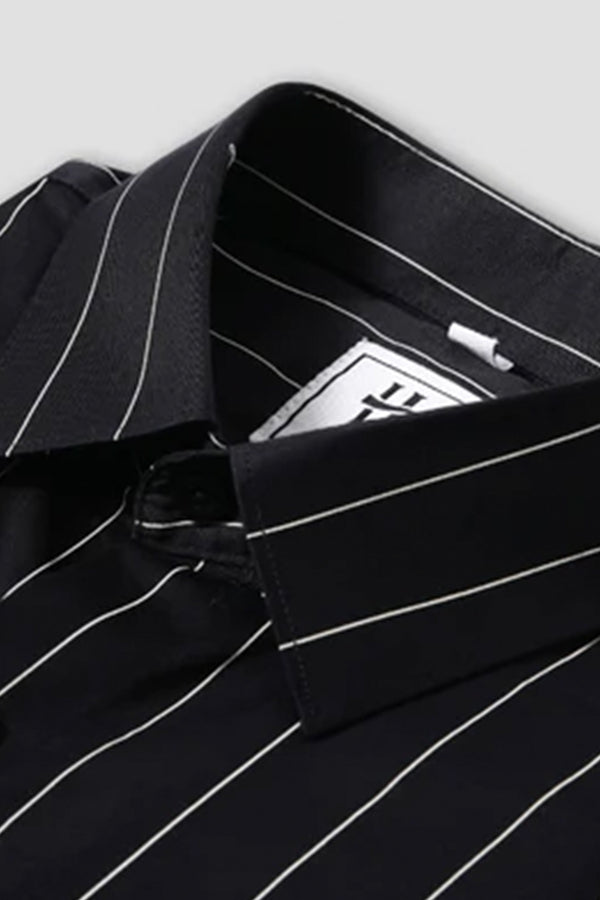 Haute Tissue Midnight Striped Black Shirt