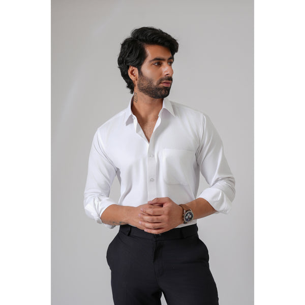 Haute Tissue Regal Porcelain White Textured Shirt