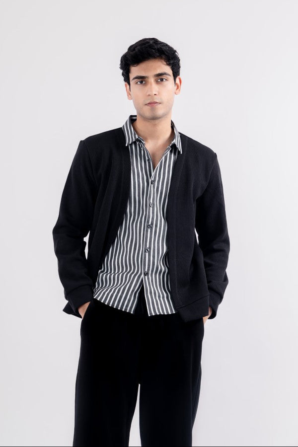 The Luxe Shacket - Dark Edition Men’s Shirt Jacket Twin weave combination