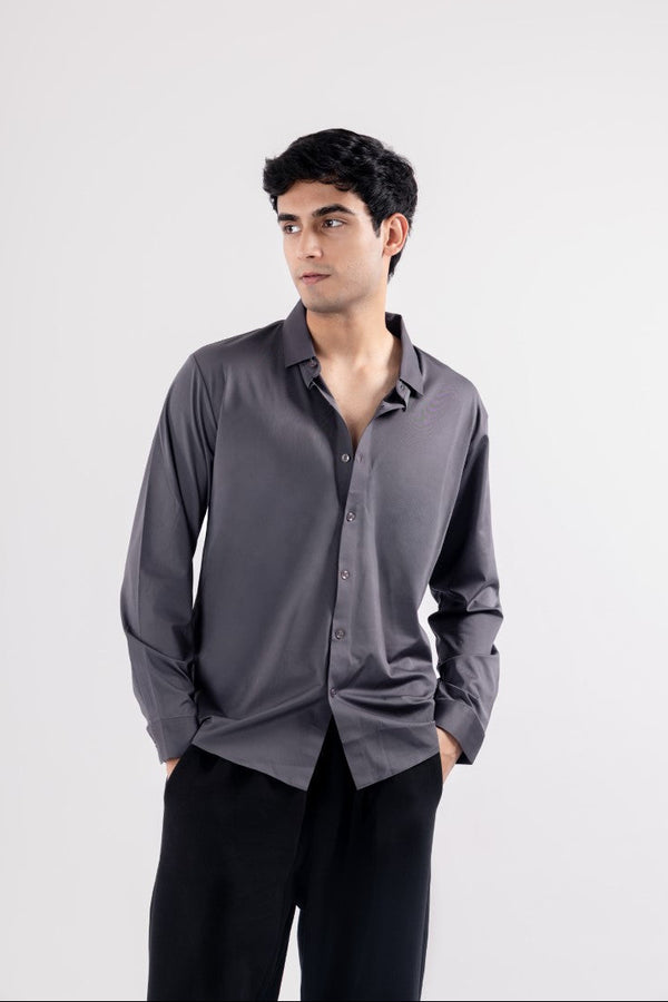 Premium Full Sleeves Wrinkle Free Shirt (Graphite Grey)