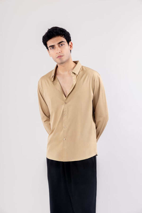 Premium Full Sleeves Wrinkle Free Shirt (Golden Beige)