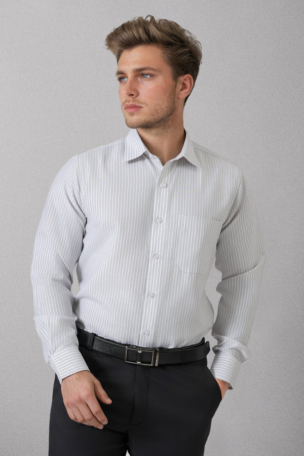 Haute Tissue Bengal Stripes Formal Shirt (Beige)